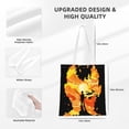 thumbnail image 4 of DouZhe Reusable Grocery Bags, Burning Fire Flame Man Lightweight Polyester Canvas Cloth Tote Bag for Travle Gym Shopping School, 15" x 16", 4 of 7