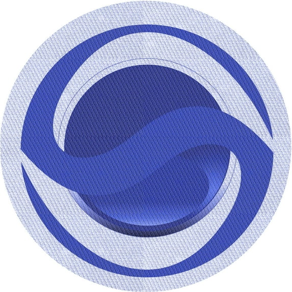 Ahgly Company Machine Washable Indoor Round Transitional Heavenly Blue Area Rugs, 4' Round