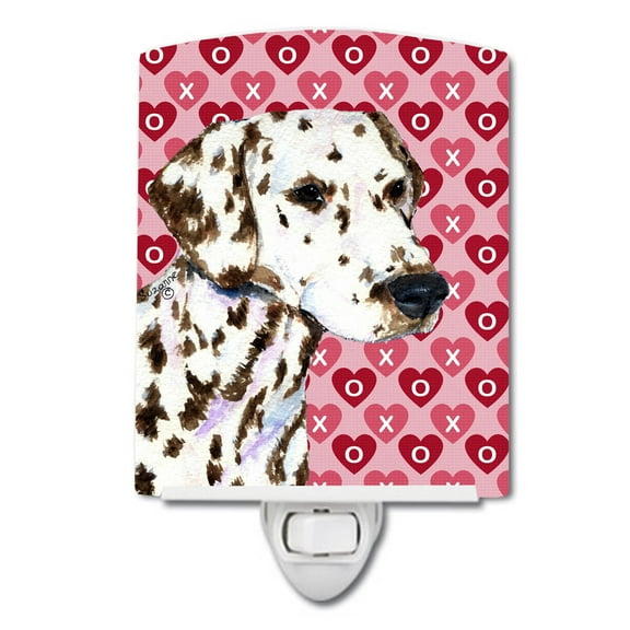 Caroline's Treasures SS4469CNL Dalmatian Hearts Love and Valentine's Day Portrait Ceramic Night Light, 6x4x3",