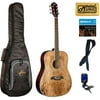 Oscar Schmidt OG2SM Acoustic Guitar - Spalted Maple Gigbag Bundle, OG2SM BAGPACK