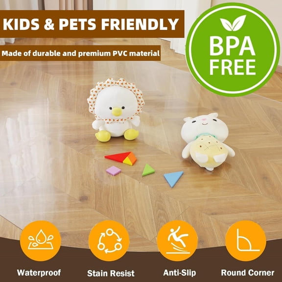 Clear Chair Mat for Hardwood Floor 48 x 96 Inches