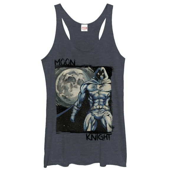 Women's Marvel Moon Knight Star Night  Racerback Tank Top Navy Blue Heather Small