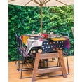 thumbnail image 3 of Fsddascl Colorful Oil Painted Outdoor Tablecloth - 52x70 Inch Rectangle Dining Table Cover, Modern Abstract Geometric Waterproof Outdoor Table Cloth with Umbrella Hole & Zipper for Picnic/Patio, 3 of 7