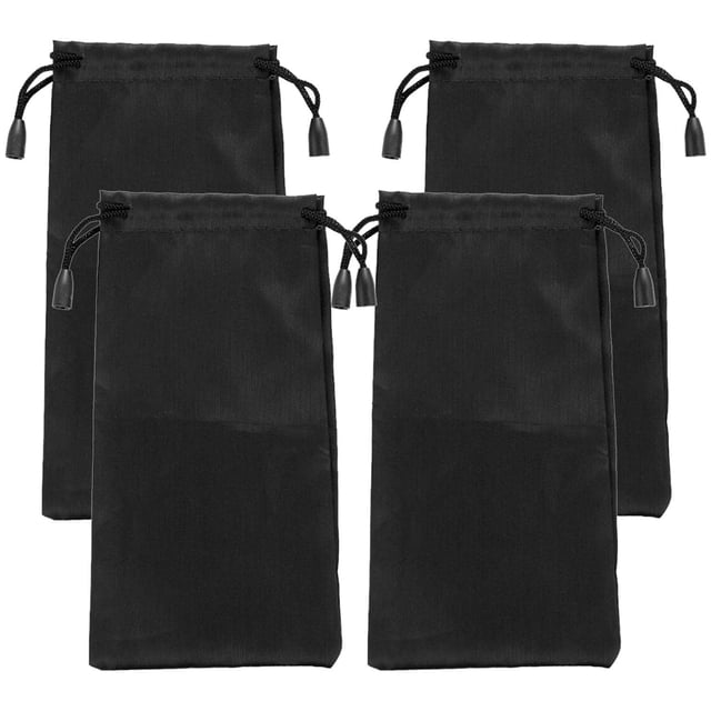 Costalito negro para accesorios PouchEyeGlass 4Pzas Negro 9x18cm Tela Bolsa Impermeable.
