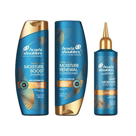 Head and Shoulders Royal Oils Moisture Boost Shampoo, Conditioner and Scalp Cream with Coconut
