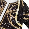 thumbnail image 2 of 3-Piece Halloween Cosplay G'irl's Costume, Luxury Popular Singer Stage Performance Outfit, Black Printed , Ages 3-12, 2 of 5
