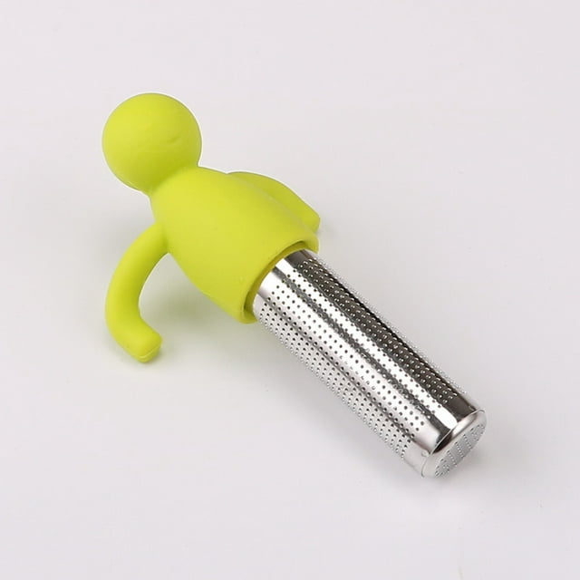asddcavvf Loose Tea Brewer Stainless Steel Tea Filter Tea Diffuser for Teapot Silicone Tea Strainer Cute Little Man Tea Lazy Tea Brewer Pellet Strainer