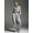Gray, variant on Women's 2 Piece Linen Look Outfit Oversized Button Down Pocket Shirt High Waist Wide Leg Pants Matching Set