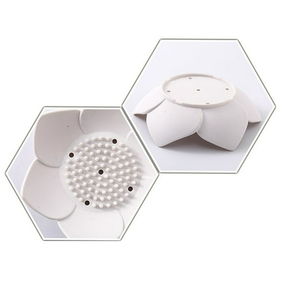 WORGEOUS Silicone Soap Dish with Flower Design, Drain Soap Tray Holder for Shower, Bathroom, Kitchen - Random Color