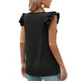 thumbnail image 5 of Idoravan Tank Tops for Women Women's Summer Solid V Neck Tank Top Pleated Ruffle Sleeve Top, 5 of 9