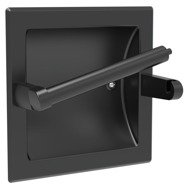Portarrollos de papel higiénico WZKALY de acero inoxidable negro mate 16x16 cm