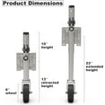 thumbnail image 3 of Upgraded Spoke Wheel Trailer Jack, 10" Vertical Movement, 1500 lbs, for RV, Boat, Trailer and More, Black, Silver, 3 of 5