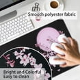 thumbnail image 6 of Cherry Blossom Floral Mouse Pad Black XL, Extended Large Mouse Pad, Kawaii Pink Black Mousepad, Moon Floral Long Big Desk Mouse Mat, Cherry Blossom Decor Stuff Accessories, 31.5 X 11.8 Inch, 6 of 6