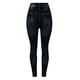 thumbnail image 5 of Leggings elásticos de cintura alta con estampado de rayas imitación denim para mujer - Pantalones térmicos de poliéster para senderismo y yoga para todas las estaciones, 5 of 5