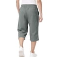 thumbnail image 6 of OYXSER Boys 3/4 Linen Capri Pants Drawstring Elastic Waist Summer Beach Shorts Pockets, Gray 14-15Y, 6 of 6