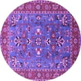 thumbnail image 1 of Ahgly Company Indoor Round Oriental Purple Industrial Area Rugs, 4' Round, 1 of 4