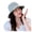 Blue, variant on Pafei Tyugd Denim Bucket Hats for Women Summer Print UV Protection Beach Sun Hat with wide Brim for UnisexYellow