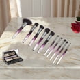 thumbnail image 4 of Conjuntos de brochas de maquillaje ligeras de 10 piezas Unique Bargains para viajes de negocios púrpura gris de lana de fibra artificial y plástico, 4 of 5