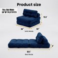 thumbnail image 2 of Convertible Folding Sofa Bed with Back Support, Portable Chair for Living Room Bedroom, Navy, 2 of 8