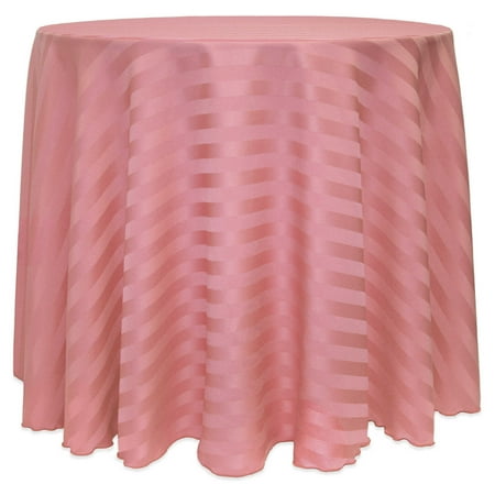 

Ultimate Textile (2 Pack) Satin-Stripe 120-Inch Round Tablecloth - for Wedding and Catering Hotel or Home Dining use Dusty Rose Pink