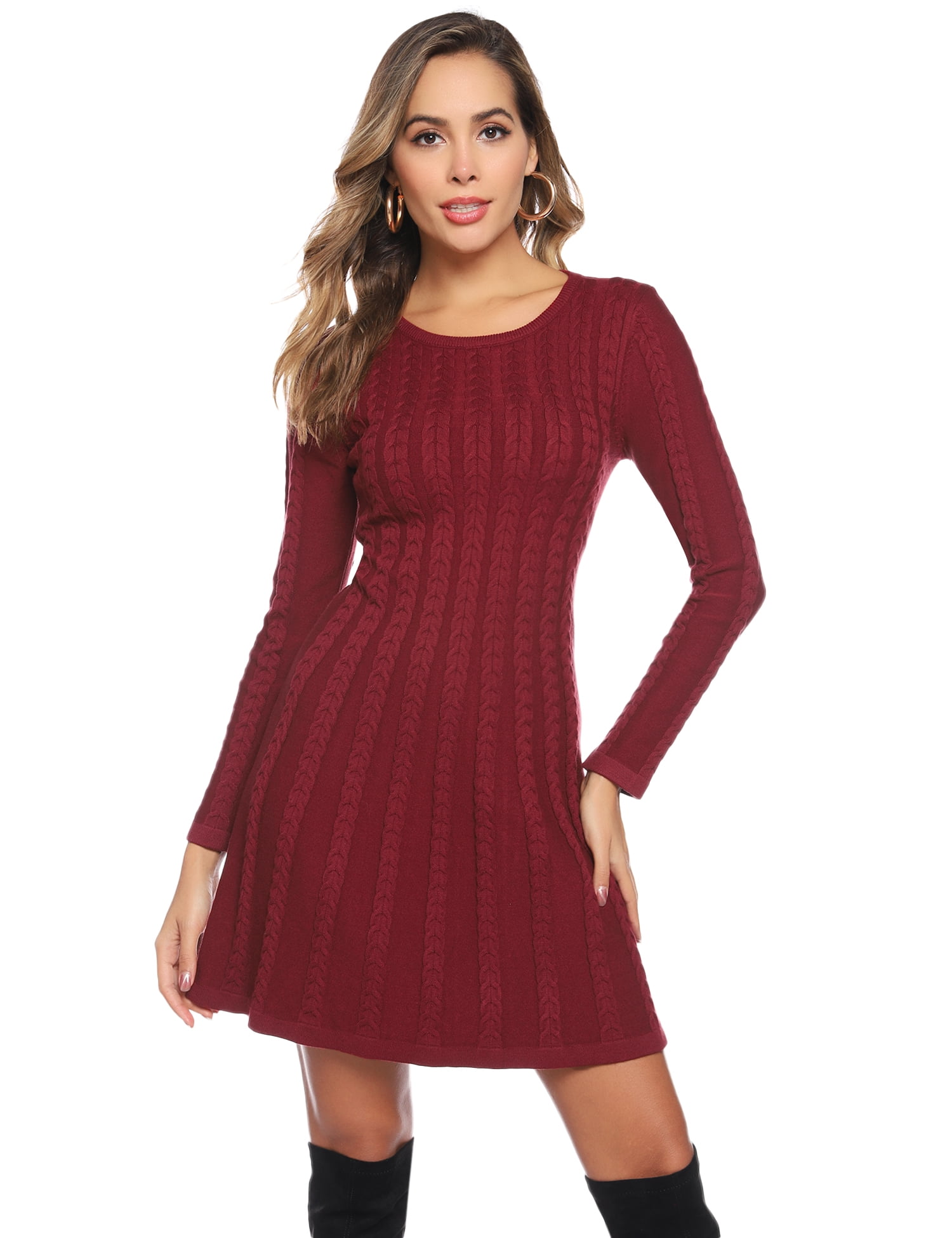fit & flare sweater mini dress