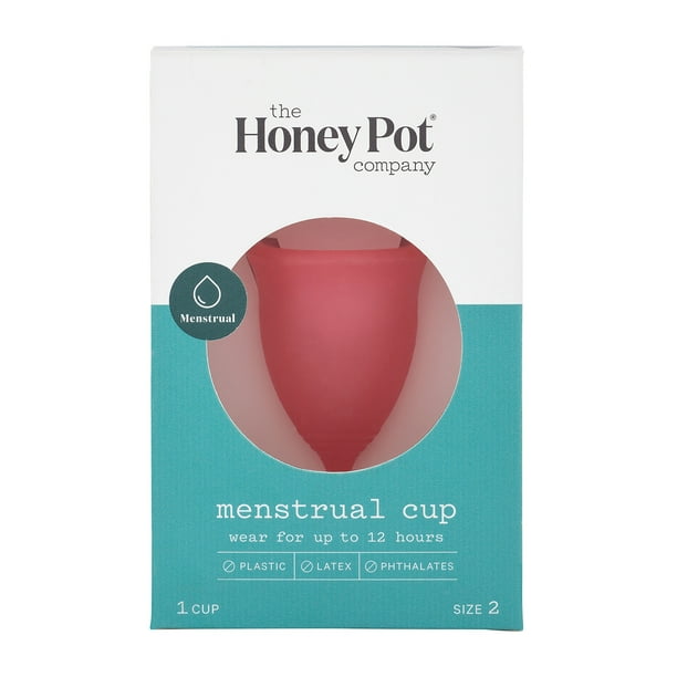 The Honey Pot Company Silicone Menstrual Cup Bpa Free For Medium Heavy Flow Size 2 1ct Walmart Com