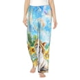 thumbnail image 2 of Lsque French Bulldog Sunflowers Bubbles Print Women's Pajama Pants, Lounge Pant - Comfortable Home Wear,Elastic Waistband, Stylish Design-Large, 2 of 9