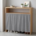 thumbnail image 5 of Dark Gray Color Cabinet Dishwasher Hidden Curtains, Privacy Closet Door Curtain, Abstract Woven Texture Vintage Minimalist Adhesive Dust Proof Under Sink Skirt for Bathroom Kitchen 35"x35", 5 of 8