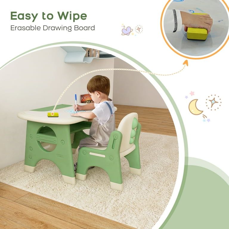 BanaSuper Toddler s Drawing Table and Chair Set with Erasable