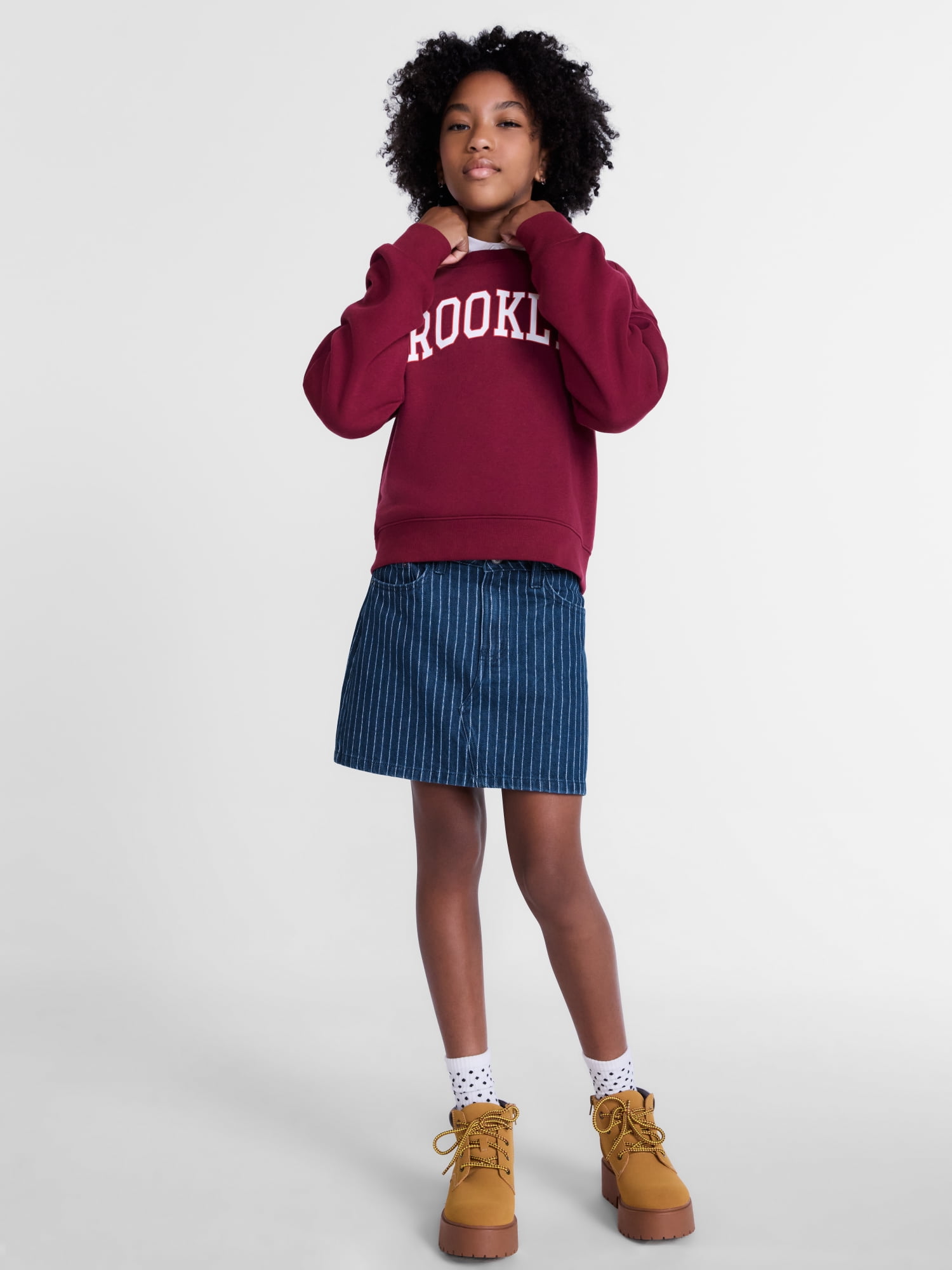Weekend Academy Girls Striped Denim Skirt, Sizes 4-18