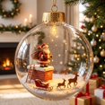 thumbnail image 6 of Clear Christmas Diorama Bauble Ornament 2D Winter Scene Festive Christmas Tree Hanging Decor for Mantel Window Holiday Gift Idea, 3.15In #, 6 of 7