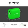 thumbnail image 3 of Liquipel Powertek Neon 20W Combo Wall Charger - Green, 3 of 7