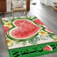 thumbnail image 2 of Welcome Summer Watermelon Area Rugs 3'x5', Washable Small Throw Rugs for Living Room Bedroom, Love Heart Fruits Flowers Leaves Indoor Outdoor Rug Non-Slip Low Pile Carpet Runner Reversible Floor Mats, 2 of 8