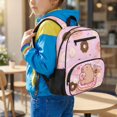 thumbnail image 3 of Jeiento Capybara 13.5 Inch Preschool Backpack for Toddler, Donut Lightweight Kids School Bag for 2-5 Year Old Girls, Bookbag for Travel with Storage Pockets, 3 of 7