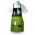 thumbnail image 4 of Golf Apron, Golf Ball Close to the Hole Stroke Play Recreational Activity Leisure Sports, Unisex Kitchen Bib with Adjustable Neck for Cooking Gardening, Adult Size, Green White Caramel, by Ambesonne, 4 of 4