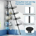 thumbnail image 4 of Alupssuc 4-Tier Rustproof Tension Shower Caddy, for Bathtub Shampoo Storage Bathroom Organizer, Adjustable Shower Shelves from 23 to 125 inches, with 4 Upgrade Large Capacity Adjustable Baskets, 4 of 7
