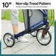 thumbnail image 5 of Elenker 3 Wheel Walker for Seniors, Foldable Rollator Walker with 10" Wheel, Height Adjustable, Blue, 5 of 7
