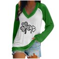 thumbnail image 1 of DPTALR Casual St. Patrick'S Day Imprimé Manches Longues Tops V-Neck Chemisier Femme, 1 of 4