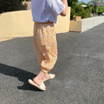 thumbnail image 4 of Pantalones informales con estampado de flores para niños, pantalones holgados de cintura alta, estilo Vintage, versátiles, antimosquitos, para aire acondicionado, 4 of 5
