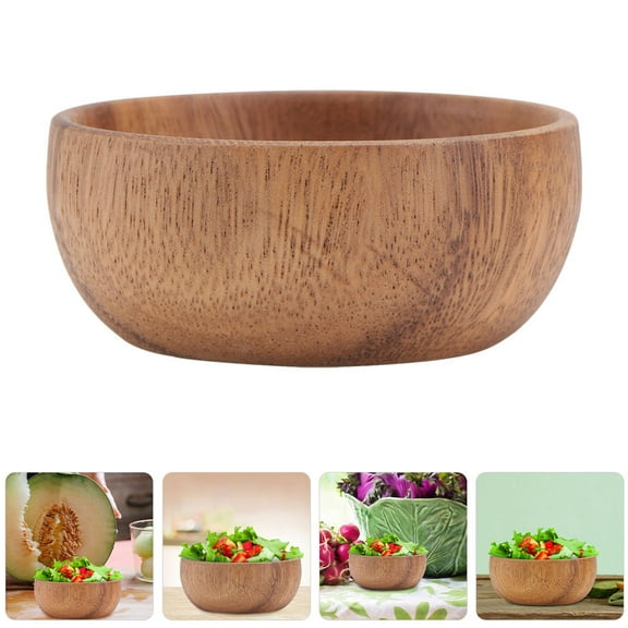 CATIEBYE Korean Rice Bowl Wooden Multifunctional Storage Bowl 2Pcs