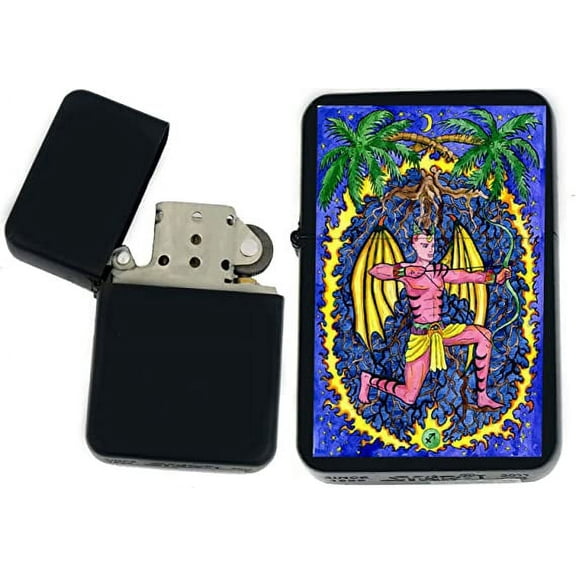 Birthday Zodiac Signs, Horoscope Symbols, Astrology Icons Collection Gifts Infinity Black Matt Windproof Lighters! (Sagittarius 1)