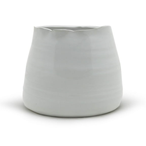 WGV Medium White Bowl Pot - 6" Wide x 5" Height, Good quality, Heavy Weighted Base - 1 Pc