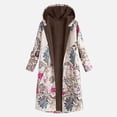 thumbnail image 2 of Veste à Capuche Imprimée Florale pour Femmes, Douce et Chaude, Manches Longues, Mode, 2 of 4