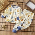 thumbnail image 2 of CAUYDY Toddler Boys Pajamas Baby Clothes Newborn Sleepers Fall Winter Long Sleeved T-Shirt and Pants 2PCS Set Infant Outfits for Boy 12M 18M 24M Sizes 18-24 Months,Blue, 2 of 5