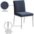 thumbnail image 3 of Pemberly Row Navy Chenille Fabric Dining Side Chair (Set of 2), 3 of 9