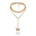 thumbnail image 1 of Gargantilla de clavícula femenina elegante, collar de mariposa de aleación retro simple, 1 of 5