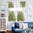 thumbnail image 2 of Sage Green Gold Kitchen Curtains Sets for Windows 24 Inch Length, Aesthetics Flower Boho Watercolor Art Rod Pocket Window Treatments Tier Curtains and Valances Set for Bedroom/Bathroom, 2 of 8