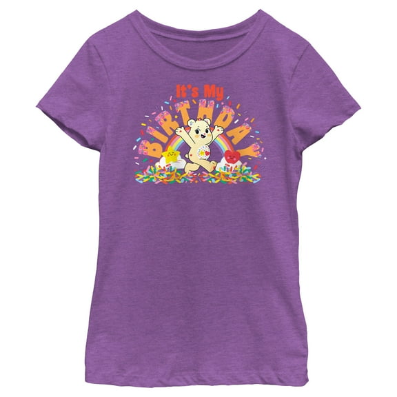 Girl's Care Bears Sweet Celebrations Bear It's My Birthday  Graphic T-Shirt