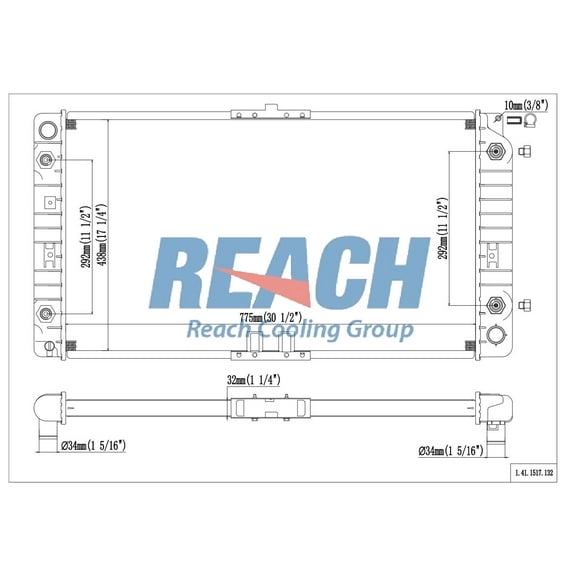 REACH 41-1517 Radiator for IMPALA/BUICK ROADMASTER/CADILLAC FLEETWOOD 94-95