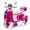 Rose Red, variant on iRerts 12V Kids Ride on Motorcycle, Level Up 2 Seater Kids Electric Motorcycle with Bluetooth, Music, USB Port, Portable Storage Hooks, Oversized Trunk, 3 Wheel Kids Motorcycle for Girls Boys, Beige